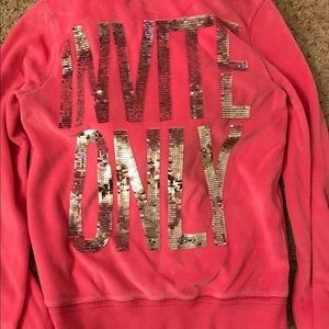 Pink velour hoodie
